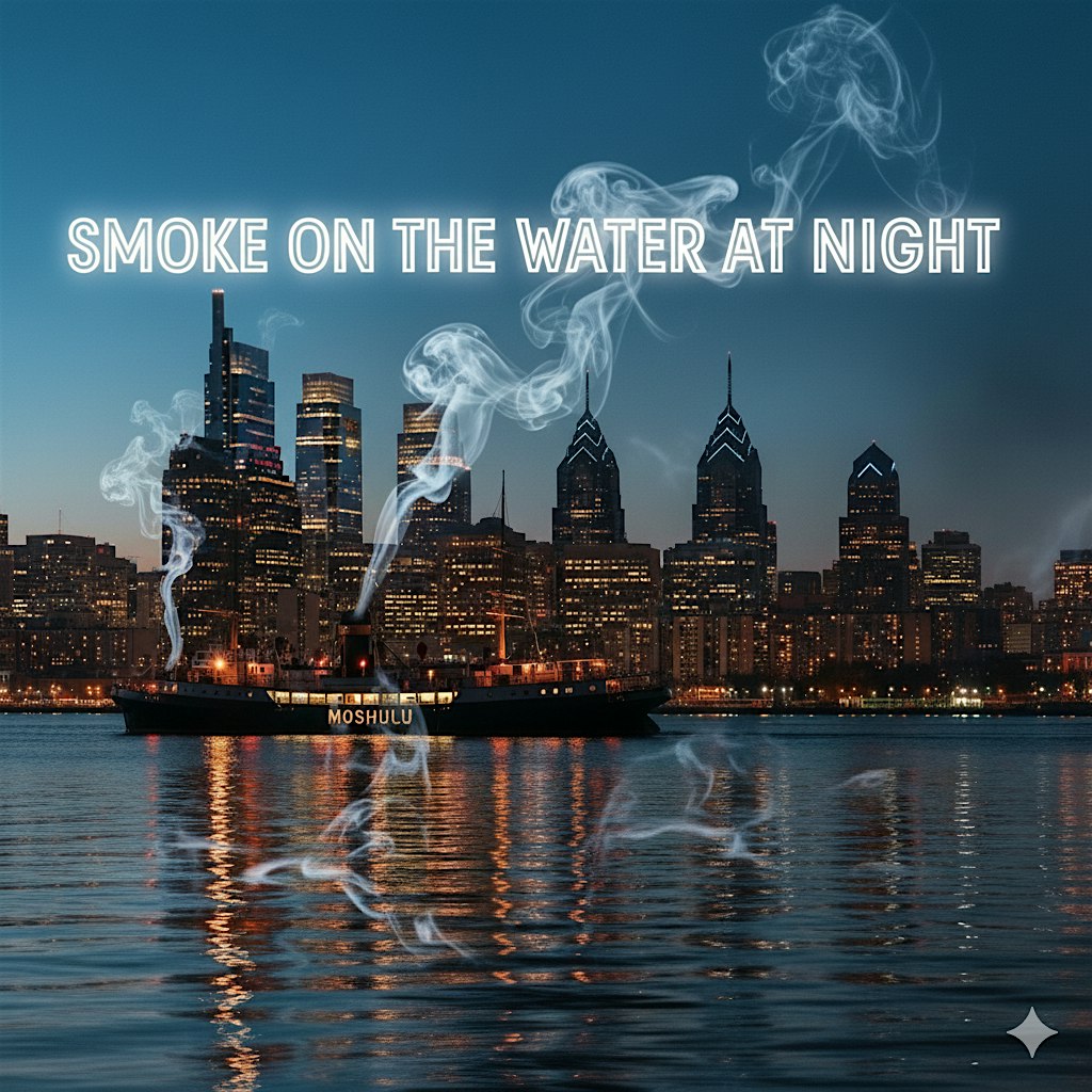 Smoke on the Water at Night at Moshulu – Philadelphia, PA