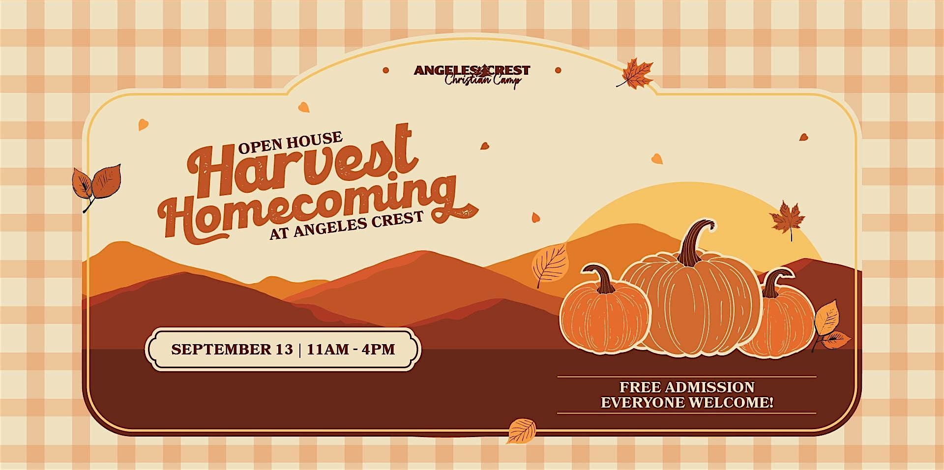 Harvest Homecoming Meal Tickets at Angeles Crest Christian Camp – La Cañada Flintridge, CA