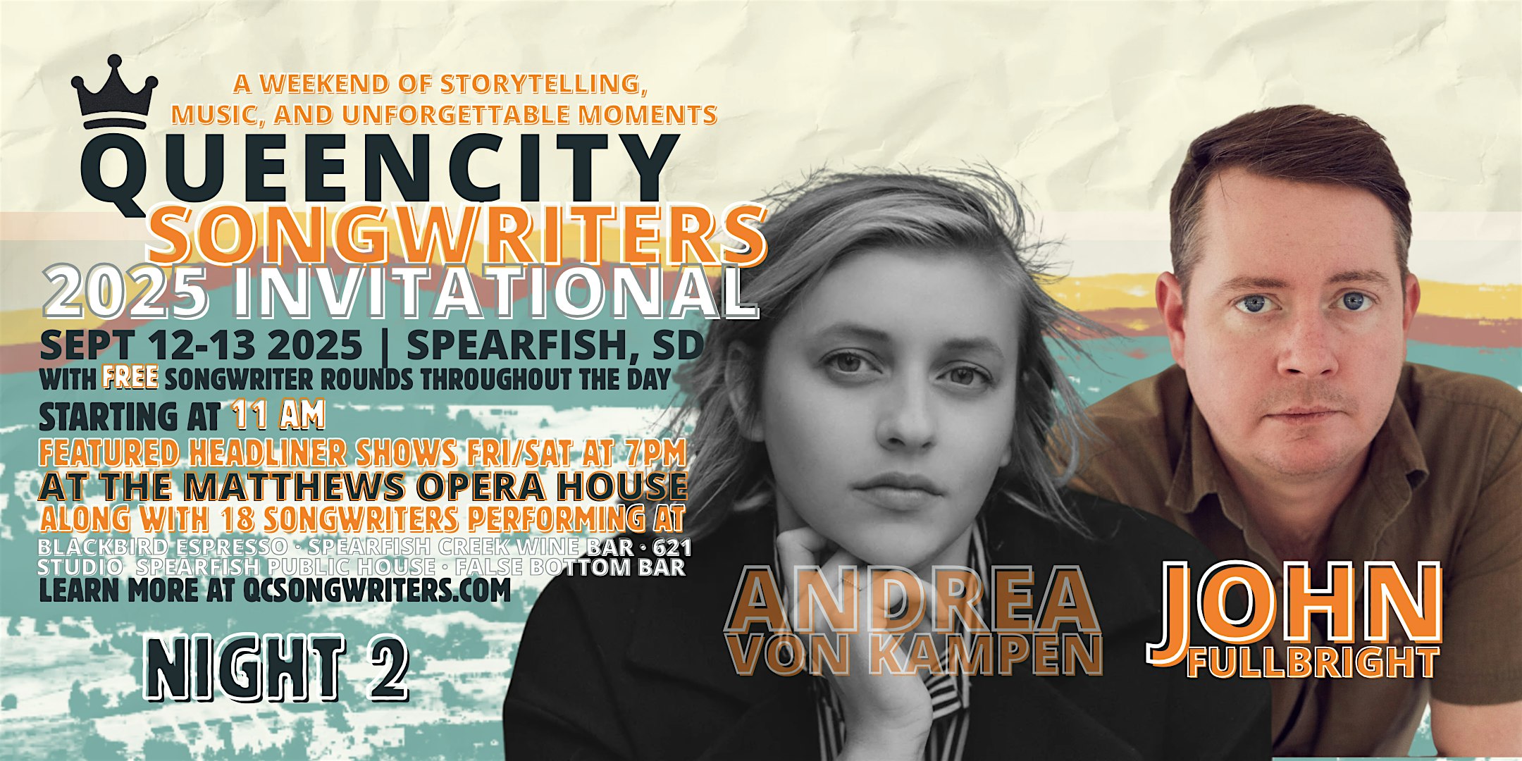 Queen City Songwriters Invitational Night 2: John Fullbright at The Matthews Opera House – Spearfish, SD