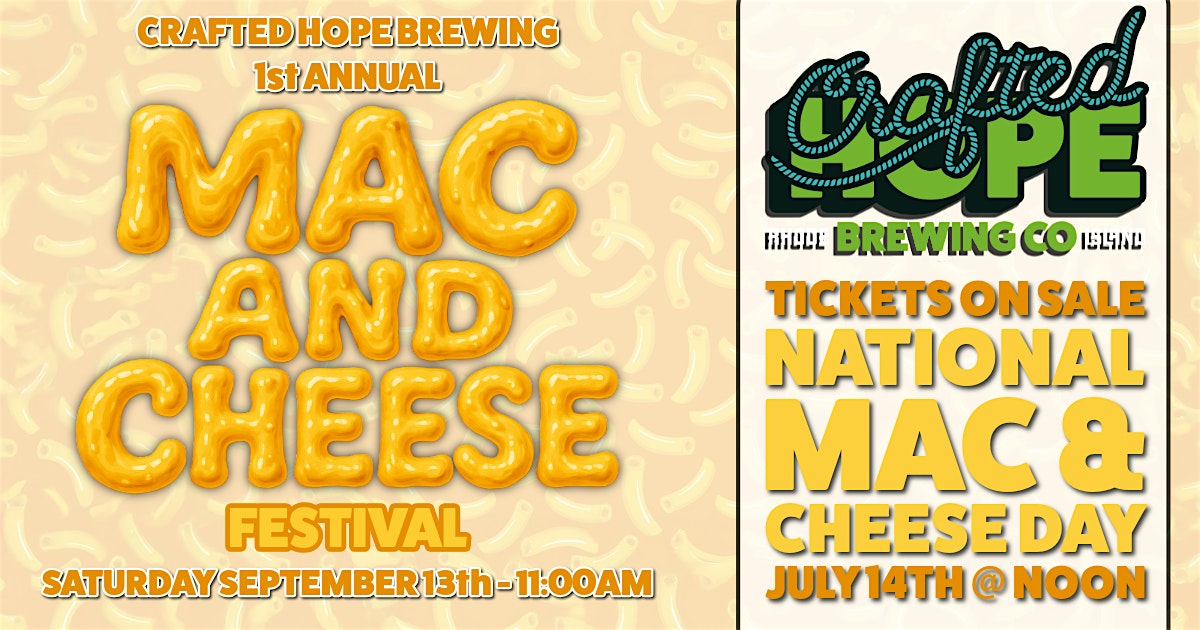 Crafted Hope Brewing: 1st Annual Mac & Cheese Festival at Crafted Hope Brewing Company – East Greenwich, RI