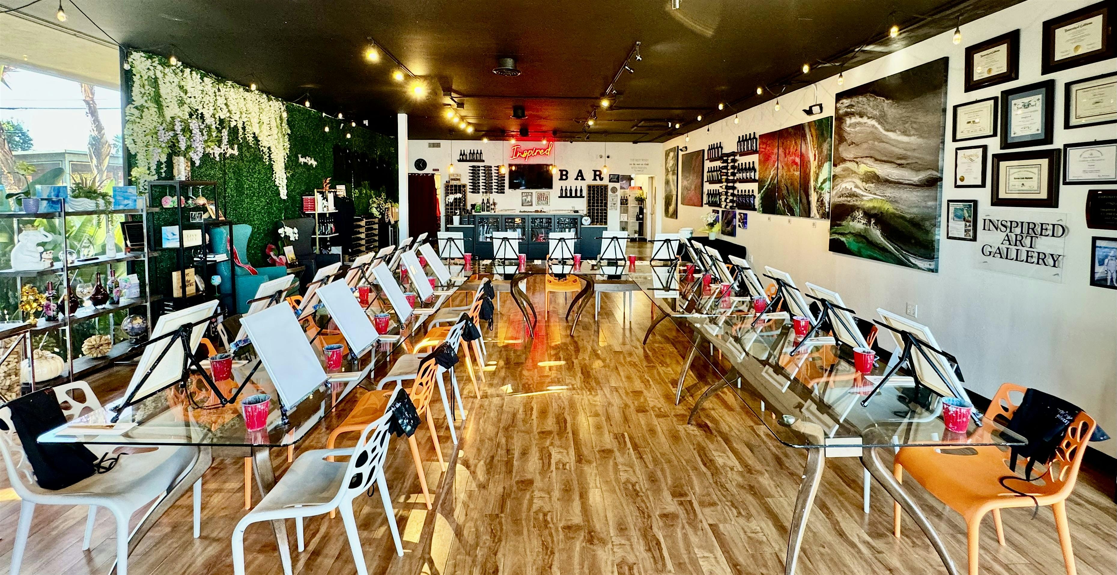 PAINT WINE EXPERIENCE: VINEYARD SUNSET at Inspired Art Wine – Costa Mesa, CA