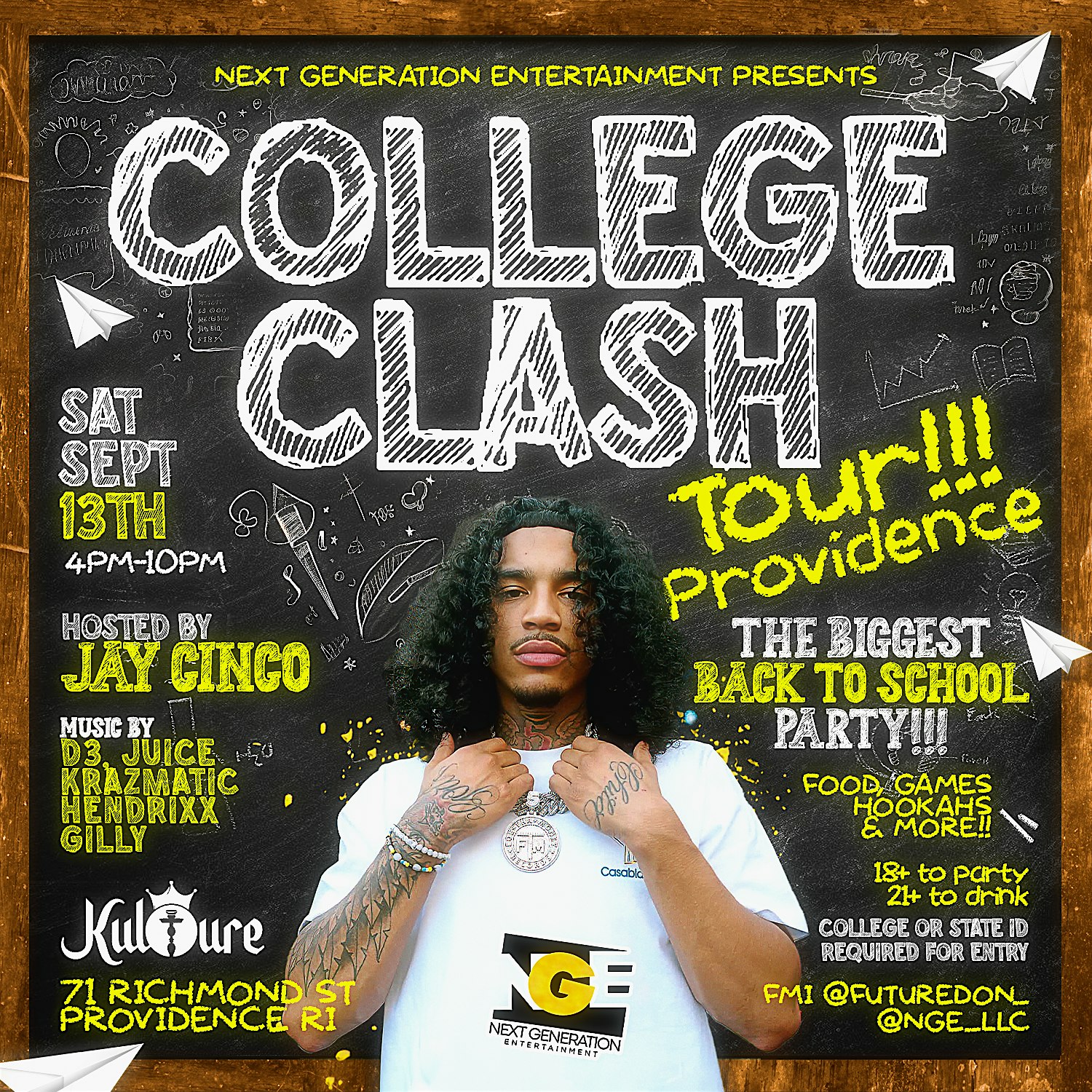 COLLEGE CLASH TOUR PVD – BLOCK PARTY HOSTED BY JAY CINCO at OUTSIDE OF KULTURE – Providence, RI