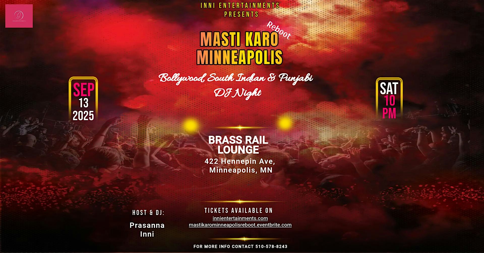 Masti Karo Minneapolis Reboot at The Brass Rail Lounge – Minneapolis, MN