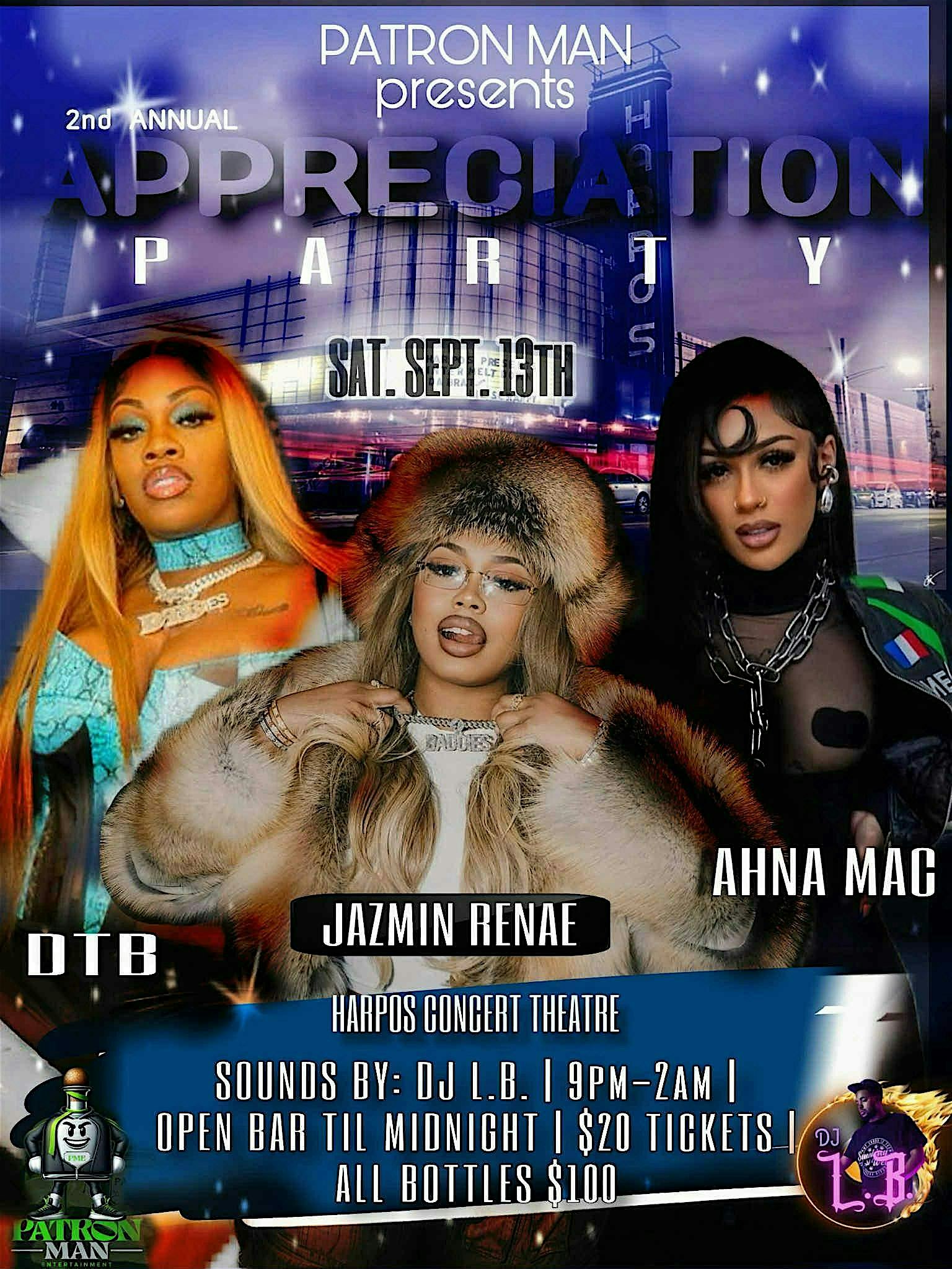 Patron Man’s 2nd Annual Appreciation Party at Harpos Concert Theatre – Detroit, MI