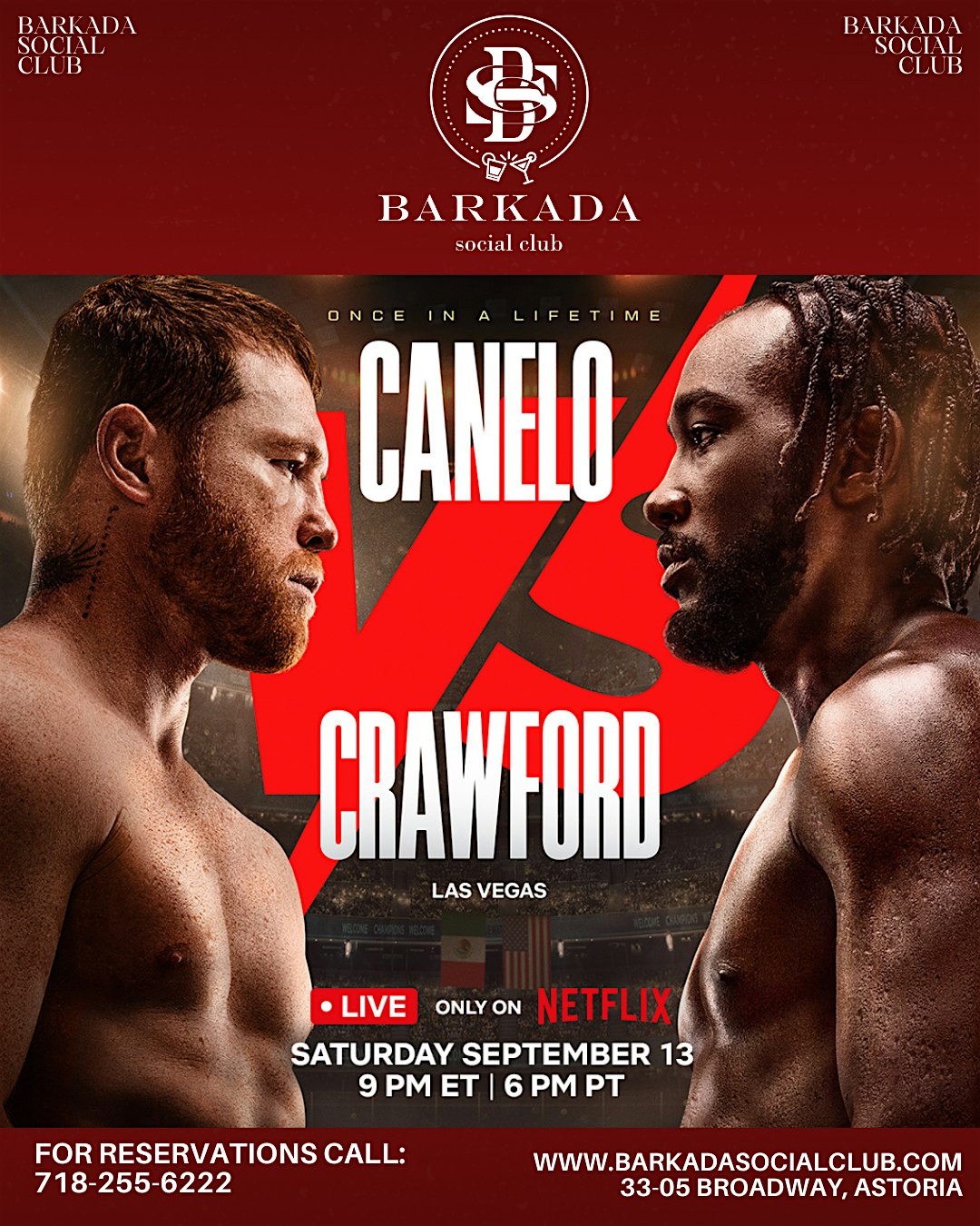 CANELO VS CRAWFORD @BARKADASOCIALCLUB at Barkada Social Club – Queens, NY