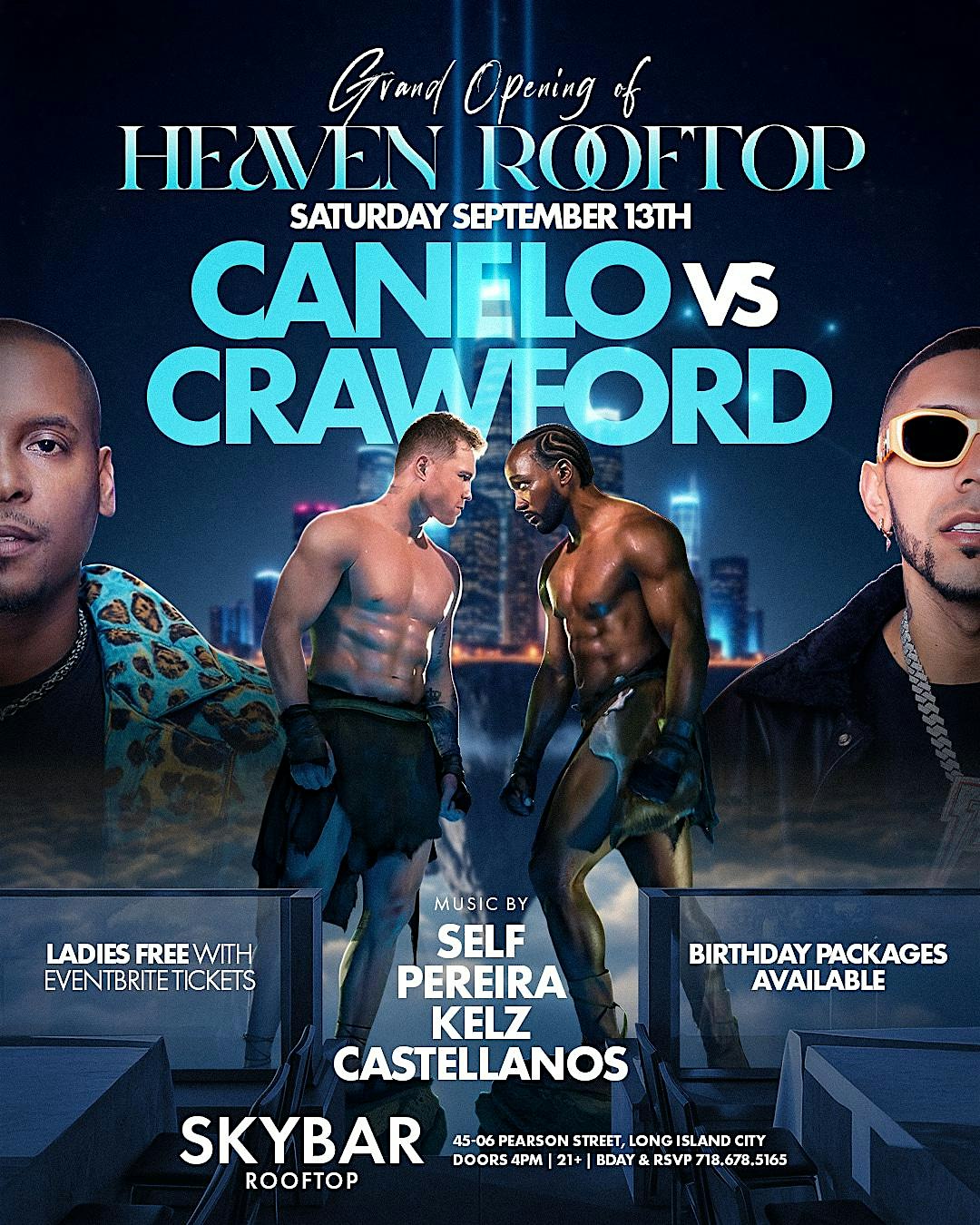 Skybar Rooftop  Canelo vs Crawford Watch Party in Long Island City at Skybar Rooftop – Long Island City, NY
