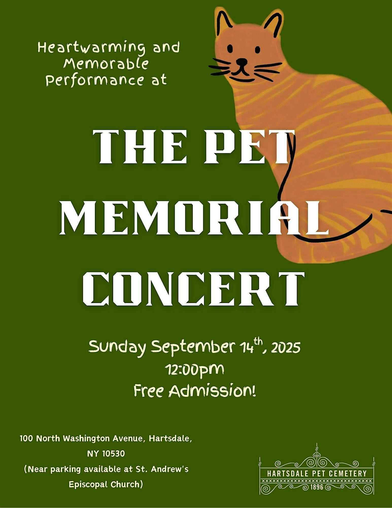 [FREE] CELEBRATING PET MEMORIAL DAY AT THE HARTSDALE PET CEMETERY CONCERT at Hartsdale Pet Cemetery – Hartsdale, NY