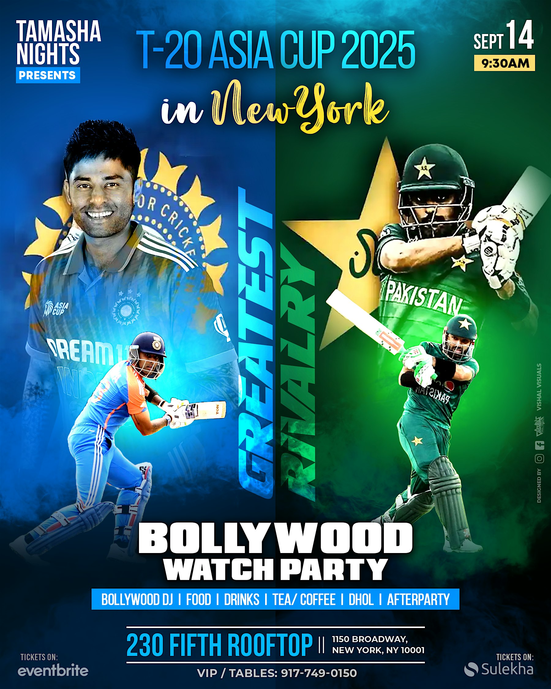 NYC BOLLYWOOD CRICKET WATCH PARTY ON BIG SCREEN @230 FIFTH at 230 Fifth Rooftop Bar – New York, NY