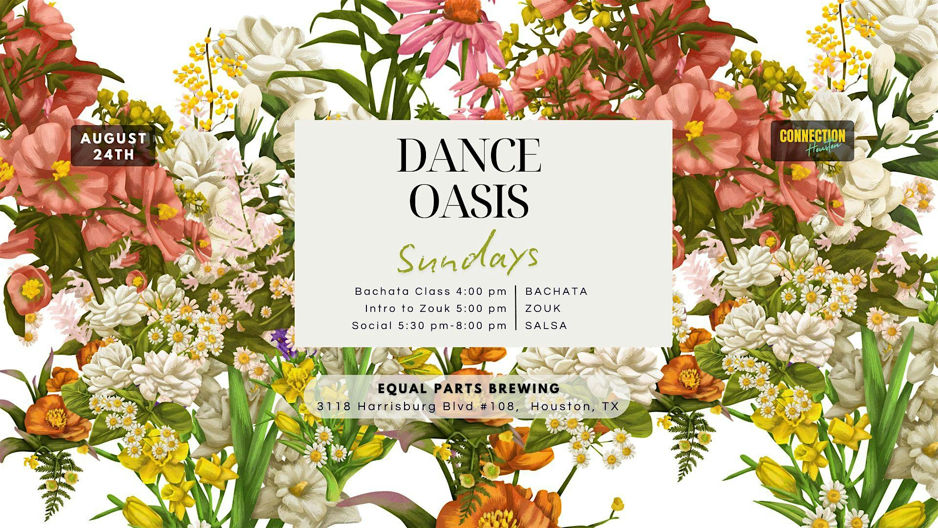 Dance Oasis Sundays. BACHATA, SALSA & ZOUK at Equal Parts Brewing – Houston, TX