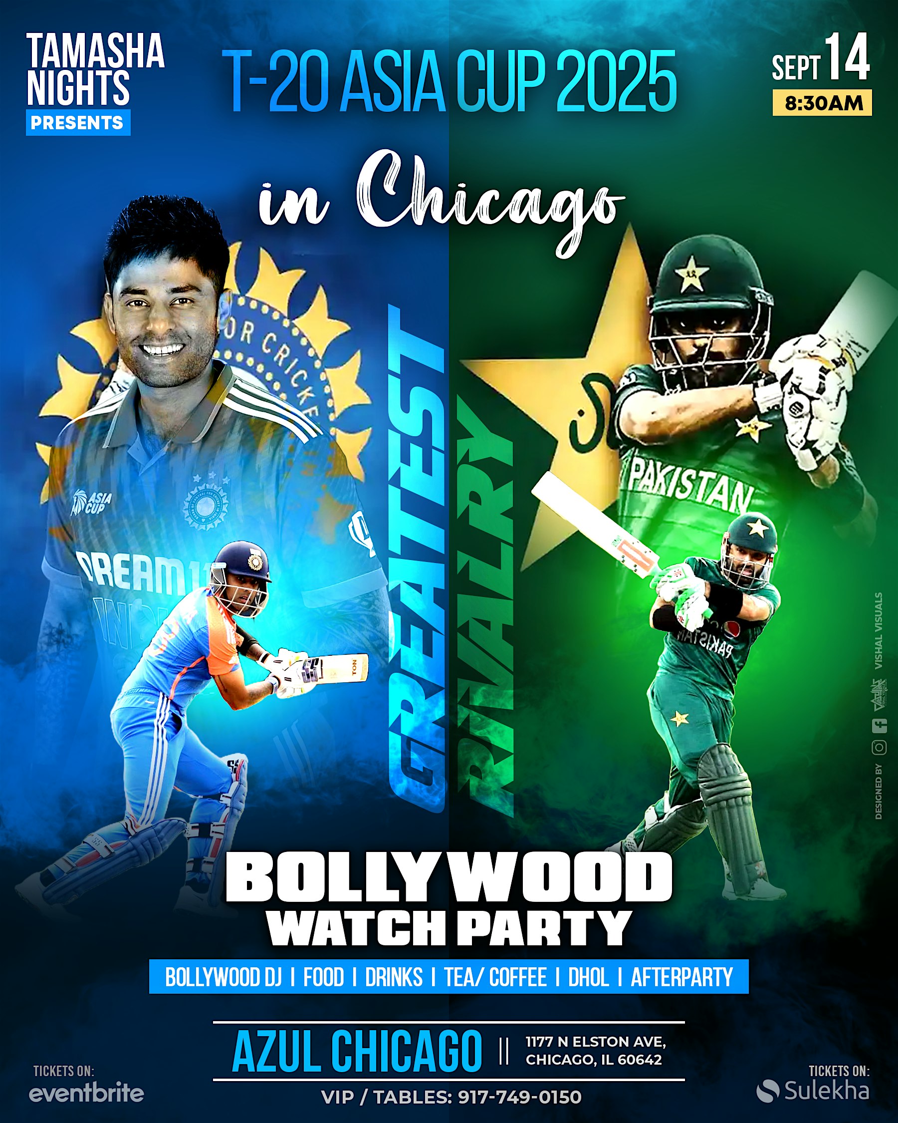 CHICAGO BOLLYWOOD CRICKET WATCH PARTY ON BIG SCREEN @AZUL at Azul – Chicago, IL