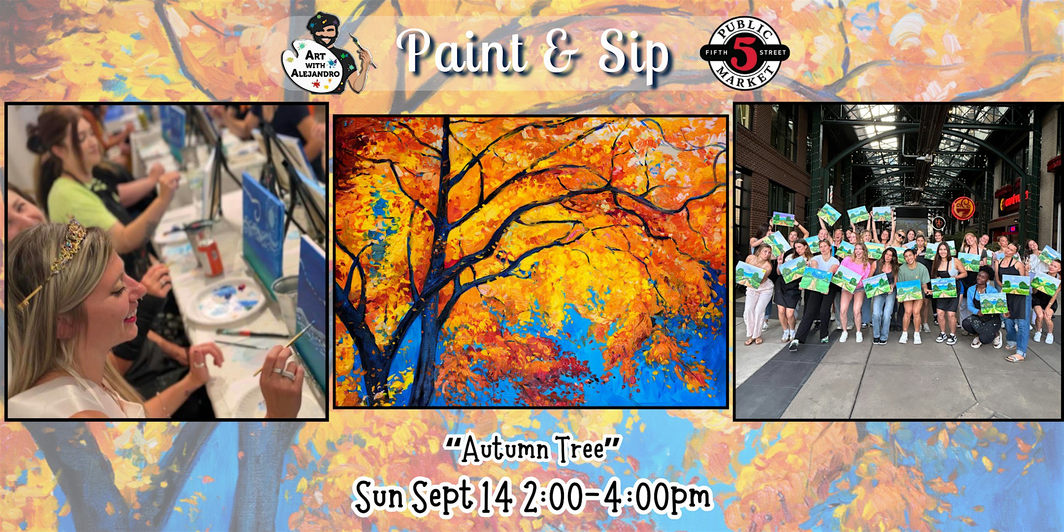 Paint & Sip at 5th St Alley “Autumn Tree” at Art with Alejandro – Eugene, OR