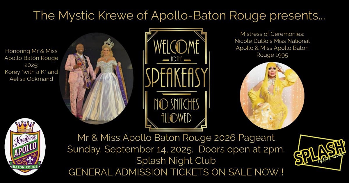 Mr & Miss Apollo Baton Rouge 2026 Pageant at SPLASH NIGHTCLUB – Baton Rouge, LA