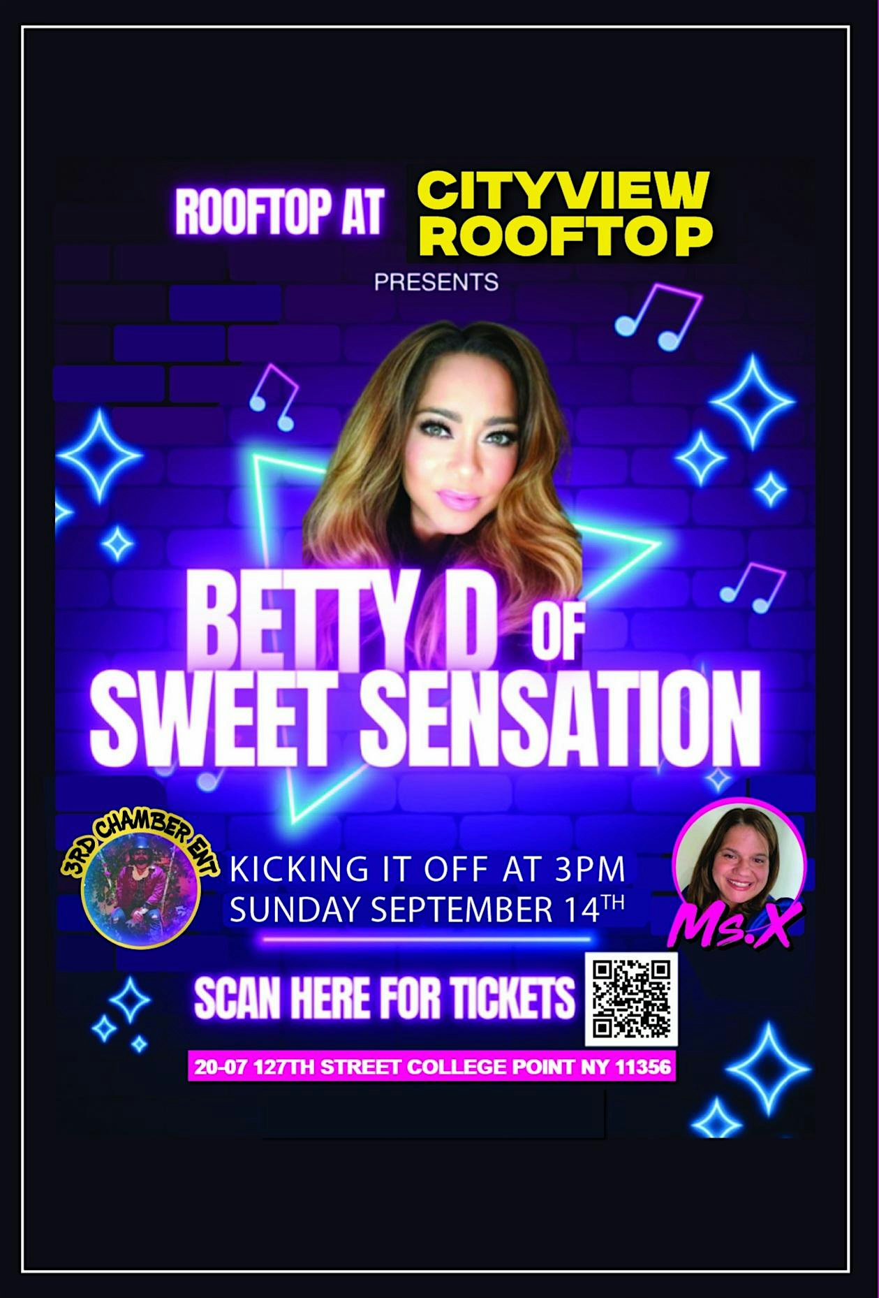 Betty Dee (Sweet Sensation) performing live on Cityview Rooftop in Queens at 20-07 127th St – Queens, NY