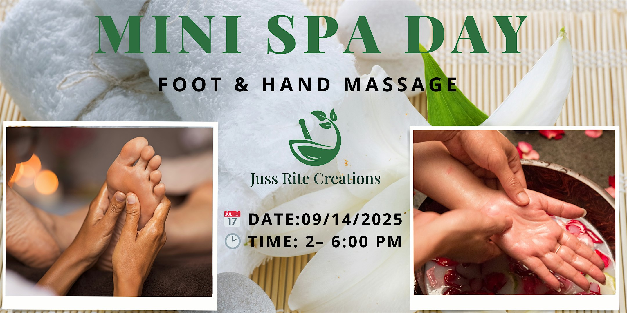 Mini Spa Day at MWBC Shop Local – Hosted by Juss Rite Creations at MWBC Shop Local – Rockville, MD