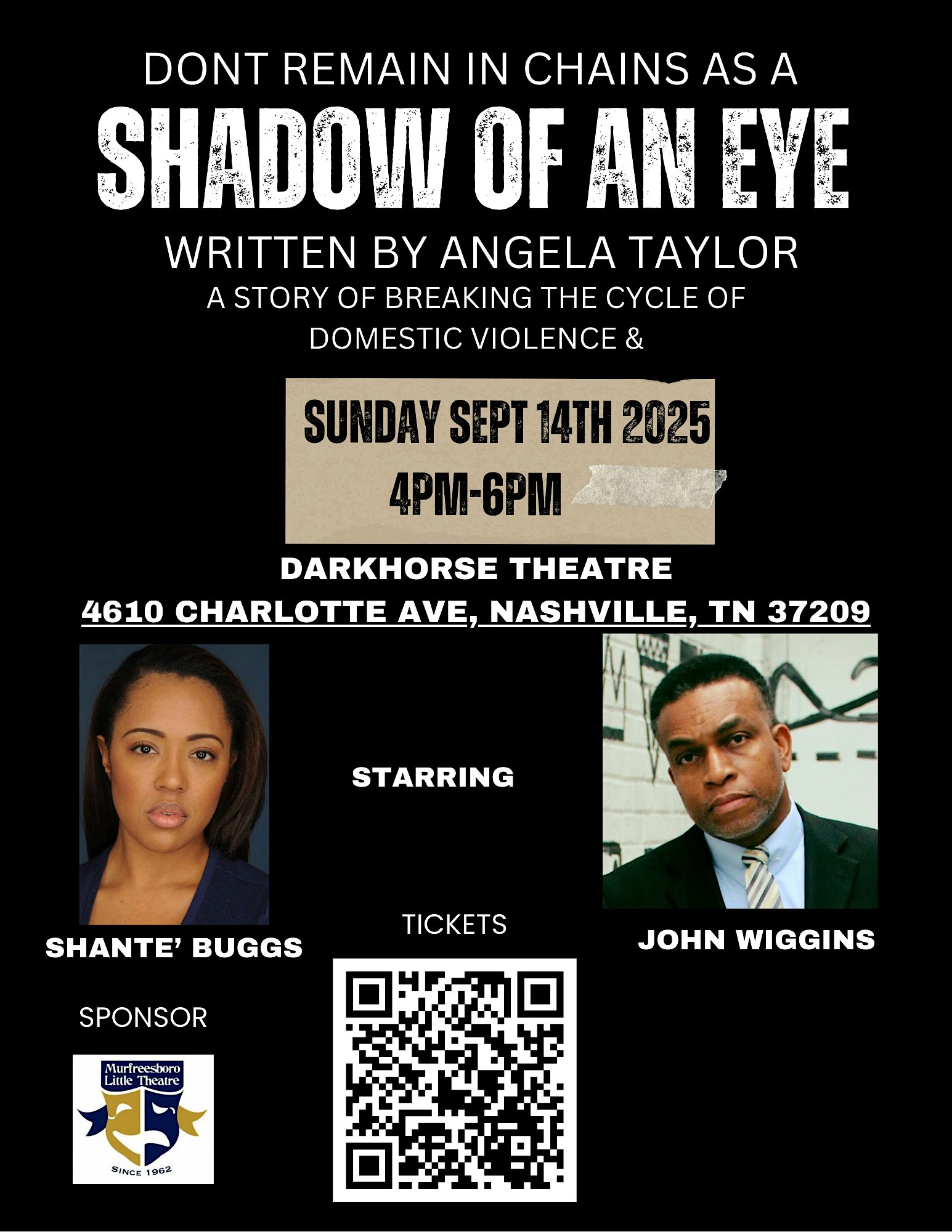 Shadow Of An Eye Stage Play at Darkhorse Theatre – Nashville, TN