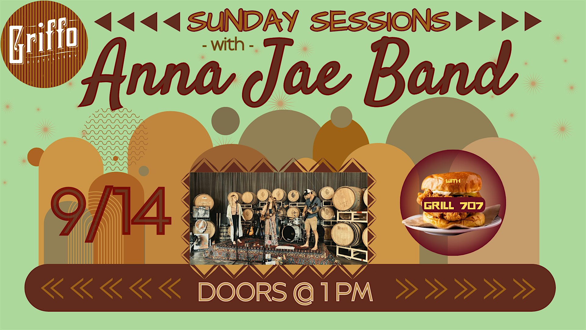 Sunday Sessions w/ Anna Jae Band at Griffo Distillery & Tasting Bar – Petaluma, CA
