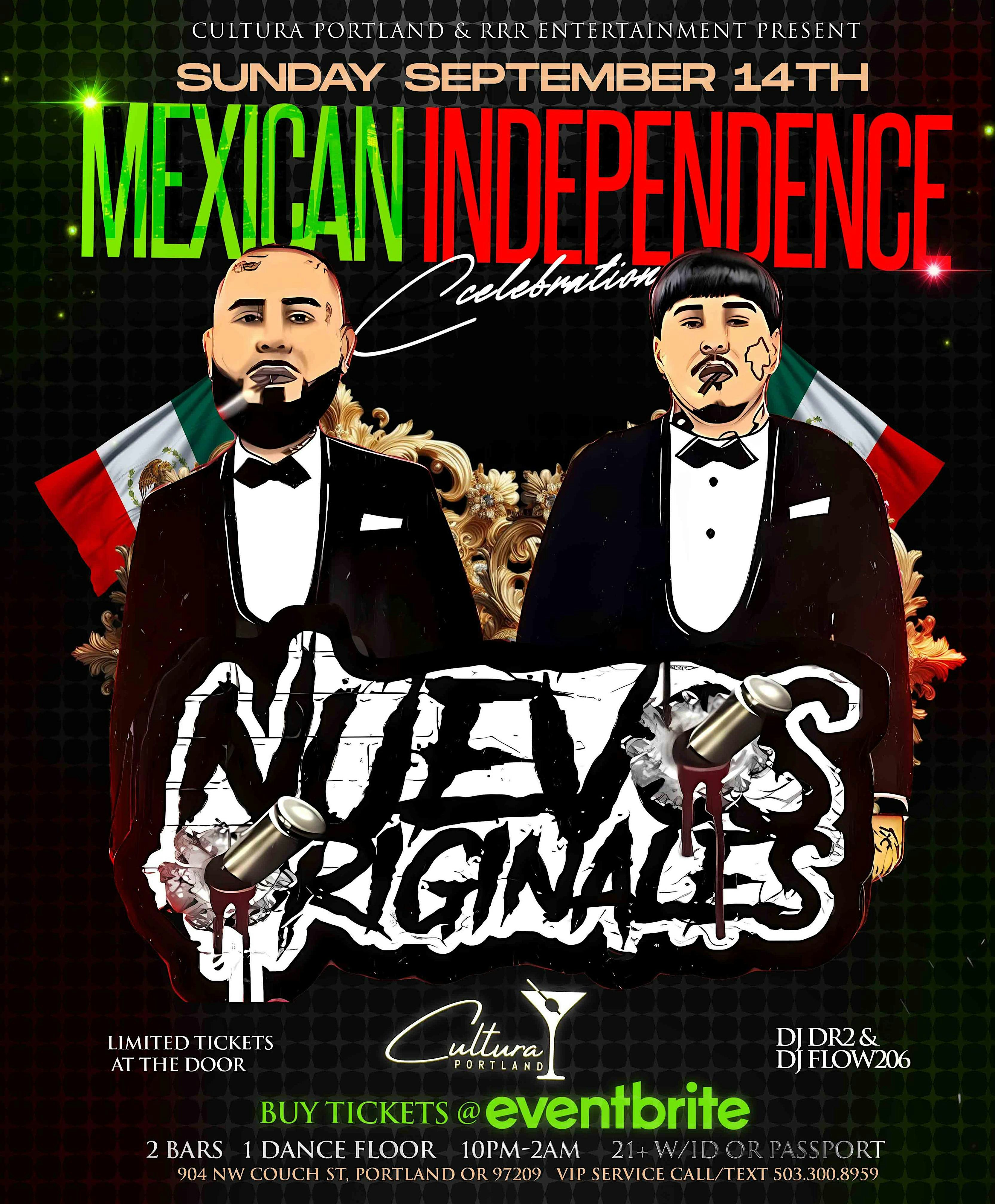 Mexican Independence live performance by Nuevos Originales Sunday Sep 14th at Cultura Portland – Portland, OR