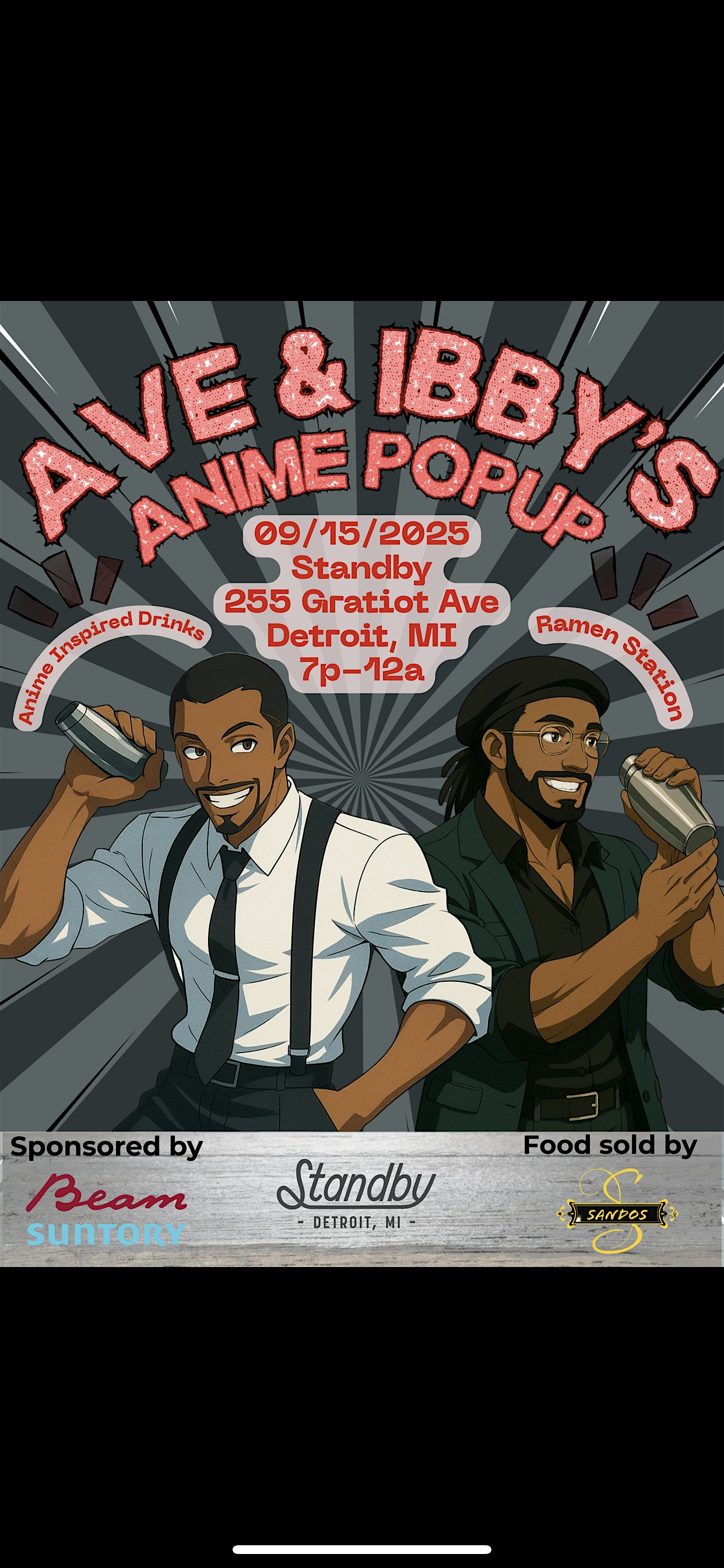 Ave & Ibby’s ANIME BAR POPUP at Standby – Detroit, MI