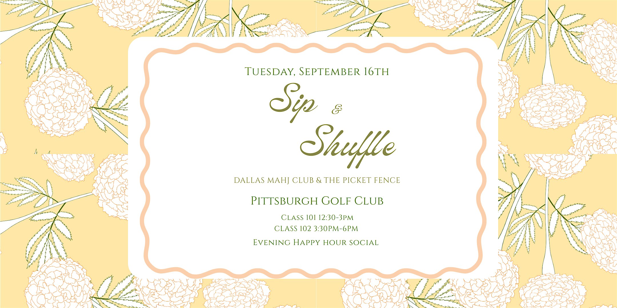 Sip & Shuffle Social with Dallas Mahj Club at Pittsburgh Golf Club – Pittsburgh, PA