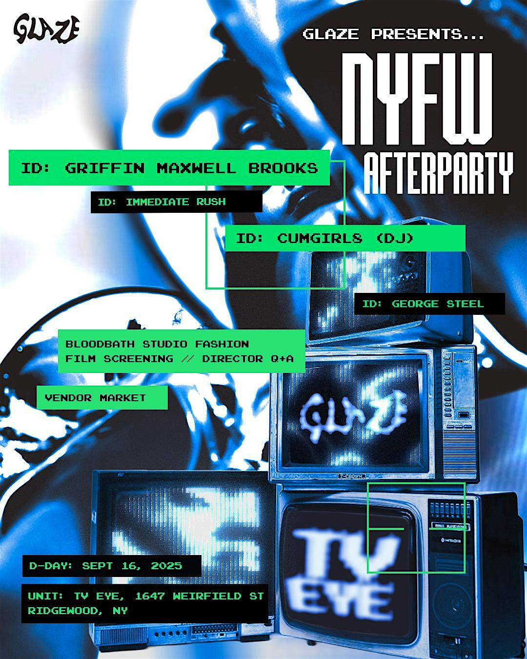 Glaze Zine NYFW Afterparty & Networking Event & Fashion Market at TV Eye – Queens, NY