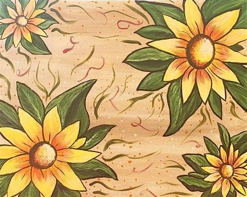 Autumn Sunflowers paint and sip painting event at River City Brewing Company – Carmichael, CA