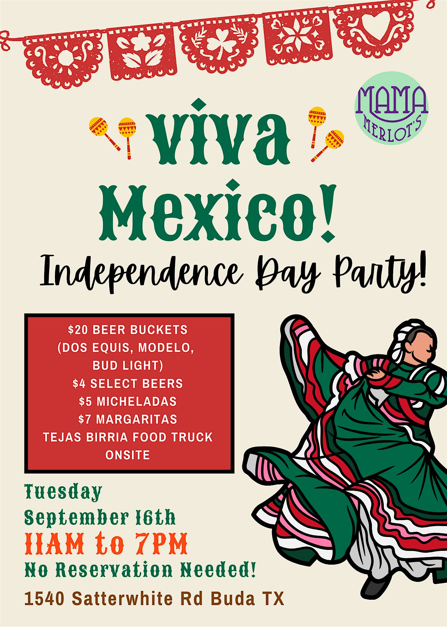Viva Mexico! Independence Day Party at Doc’s Drive In Theatre – Buda, TX