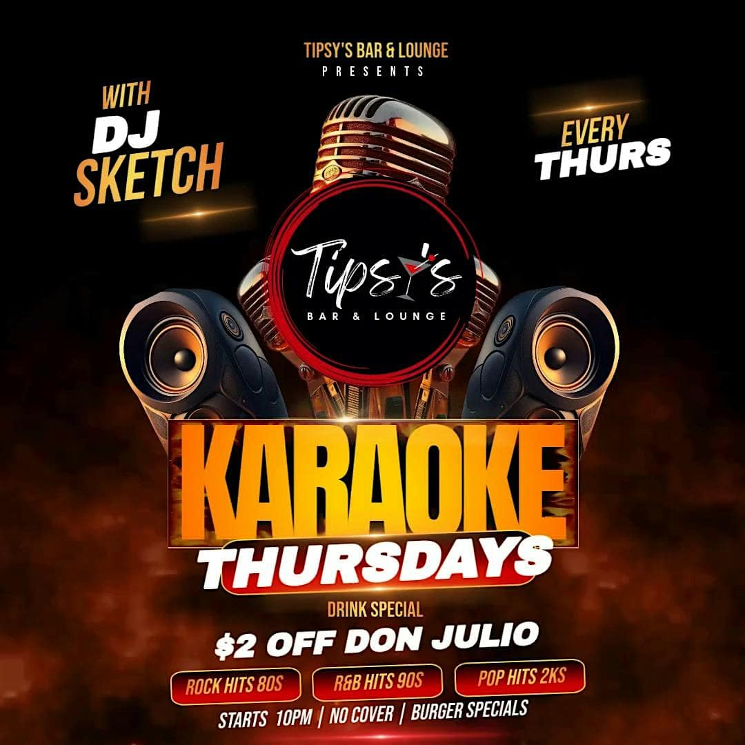 Karaoke Thursdays @ Tipsy’s Bar & Lounge at Tipsy’s Bar & Lounge – Allentown, PA