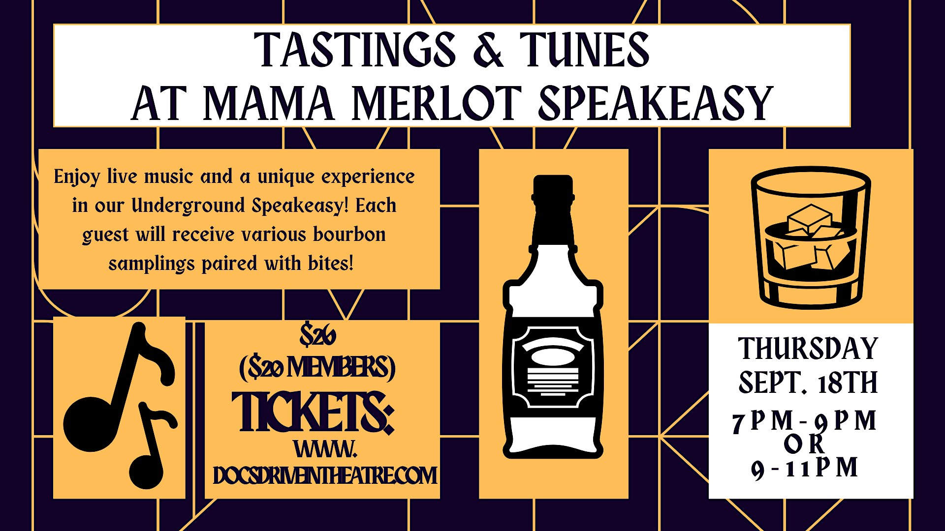 Bourbon Tasting & Tunes at the Speakeasy at Mama Merlot’s Speakeasy – Buda, TX