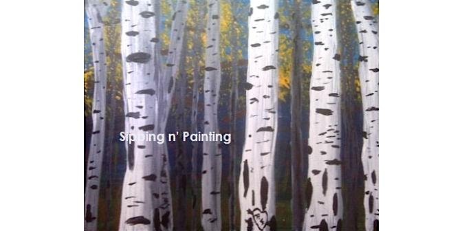 “Aspens” – Thurs Sept 18, 7PM at Sipping N’ Painting Highland – Denver, CO
