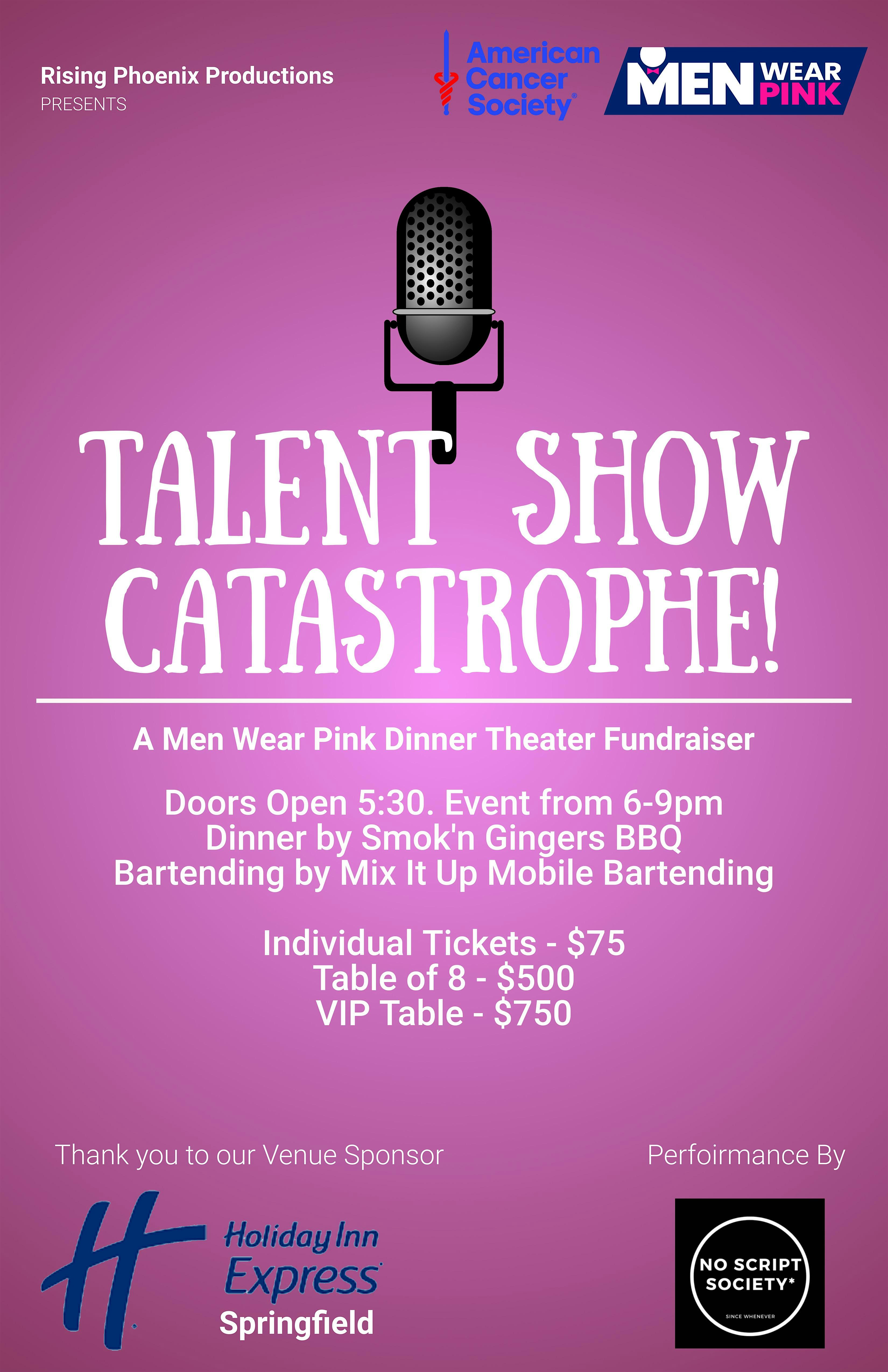 Talent Show Catastrophe- A Men Wear Pink Fundraiser at Holiday Inn Express Eugene – Springfield by IHG – Springfield, OR