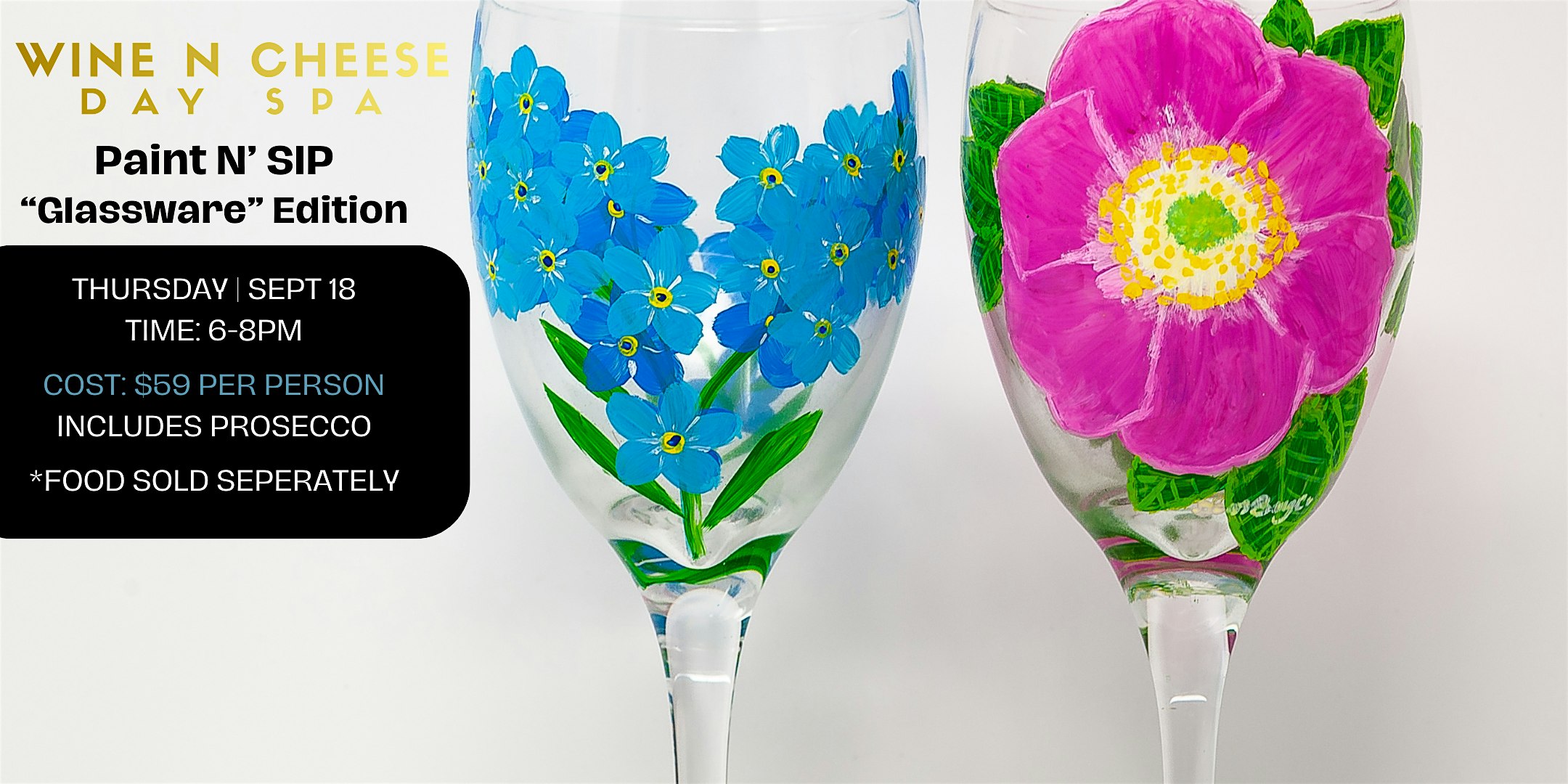 Paint N’ Sip w/ Glassware at Wine N Cheese Day Spa – Fairfield, CT