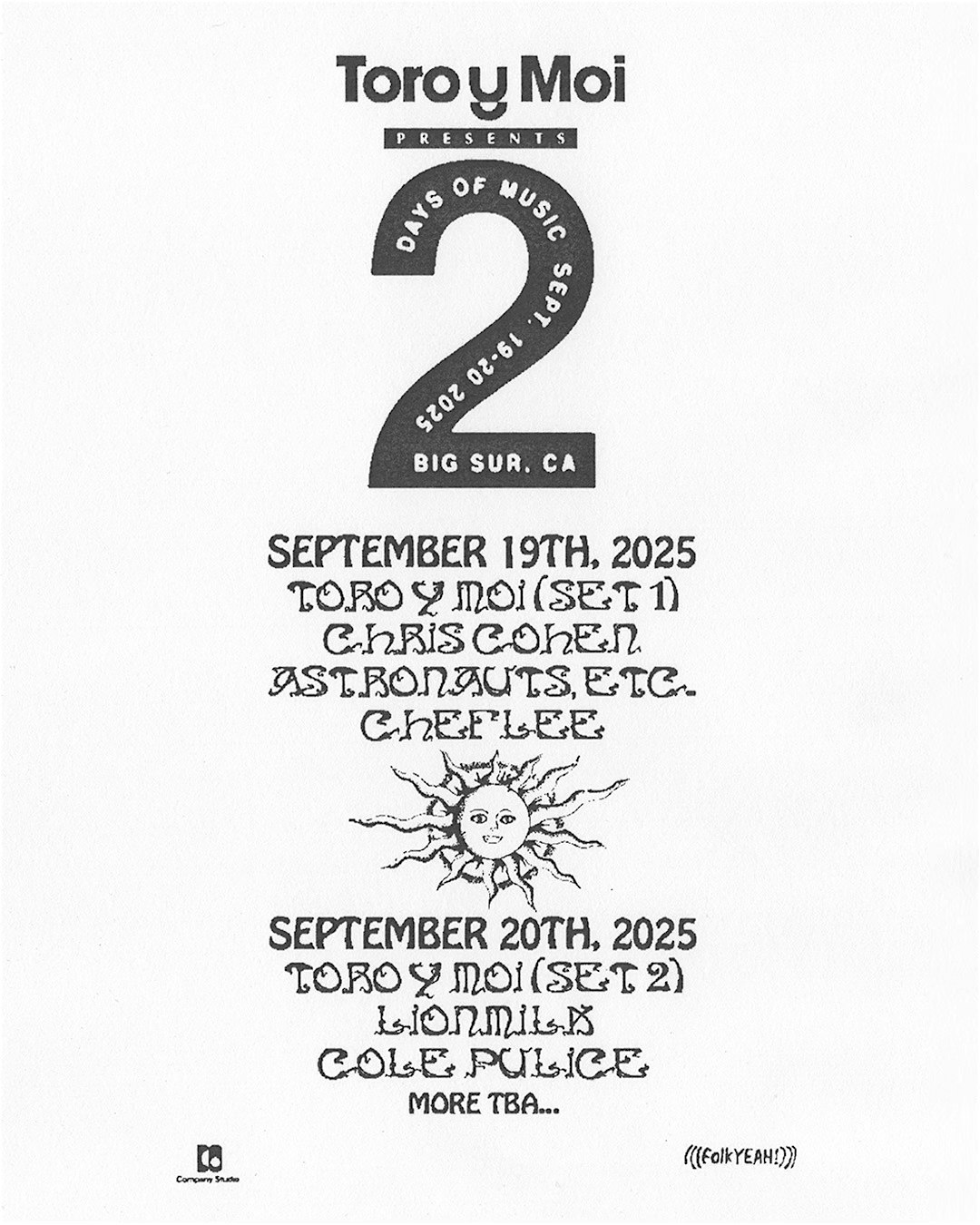 TORO Y MOI /// CAMPING WEEKEND FERNWOOD BIG SUR 2025 at Fernwood Campground and Resort – Big Sur, CA