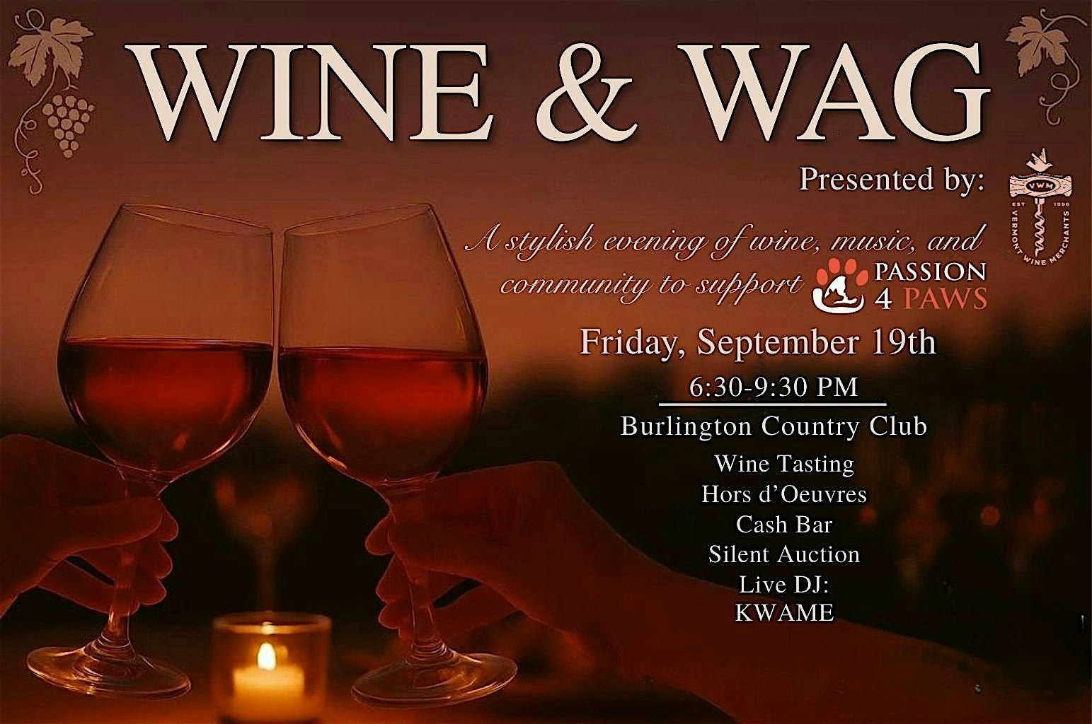 Wine & Wag at Burlington Country Club 2025 at Burlington Country Club – Burlington, VT