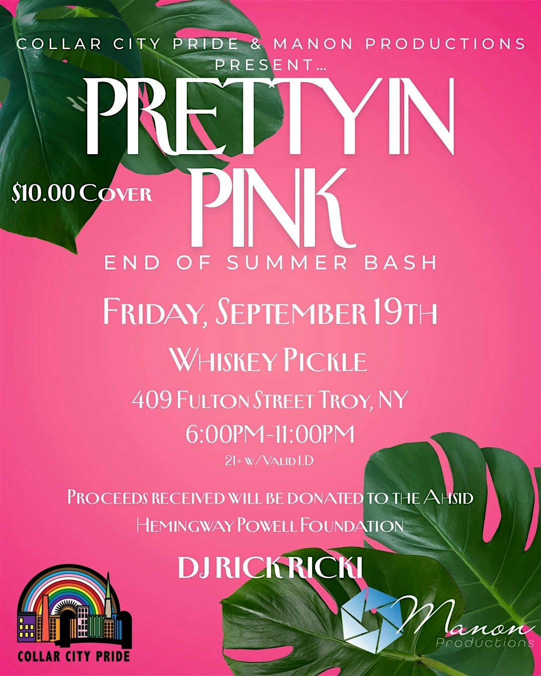 Pretty In Pink: End Of Summer Bash at Whiskey Pickle – Troy, NY