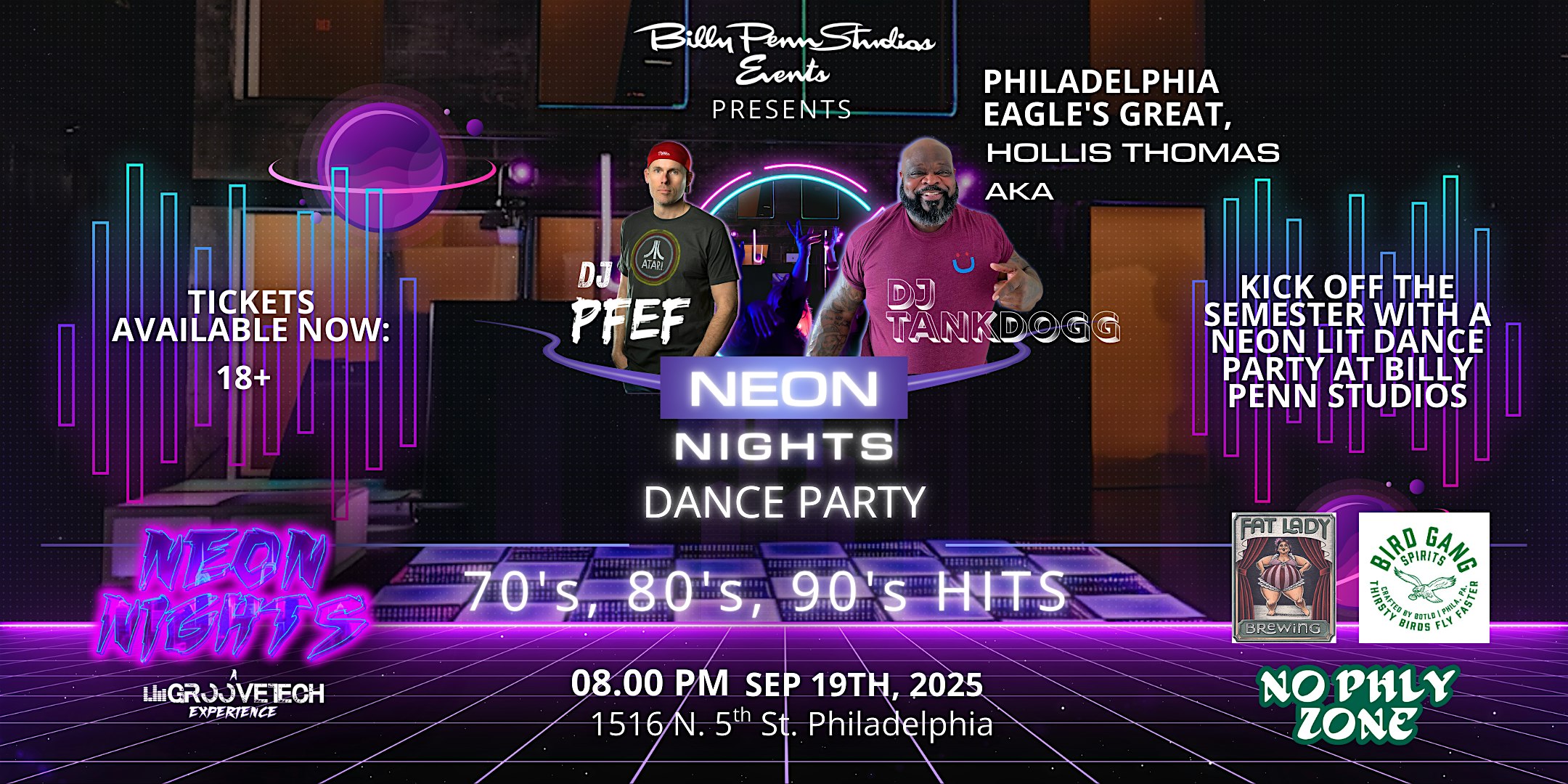 Neon Nights Dance Party – 70’s-90’s Glow Culture at Billy Penn Studios,1516 N 5th St Philadelphia, PA 19122 – Philadelphia, PA