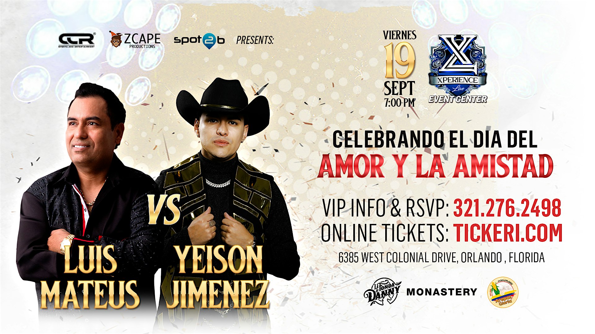 Yeison Jimenez VS Luis Mateus en Orlando at Xperience Live – Orlando, FL
