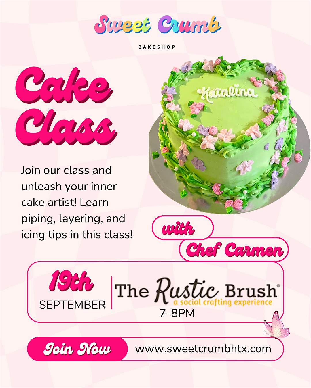 Vintage Cake Decorating Class at The Rustic Brush – Katy – Fulshear, TX
