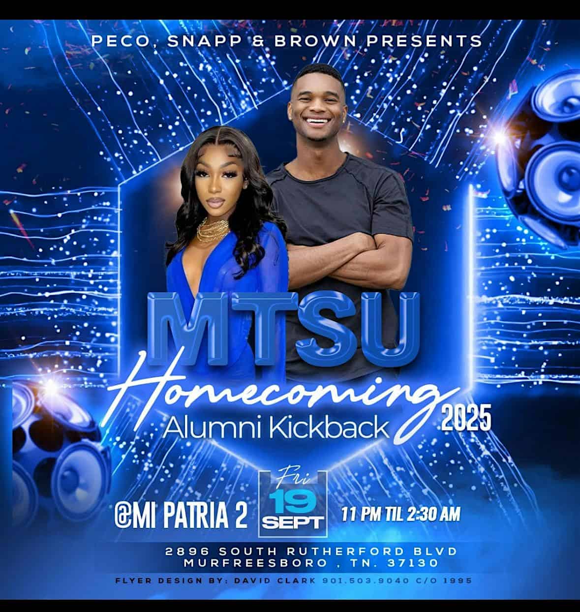 Peco, Brown, & Snapp present MTSU Homecoming Alumni Friday at Mi Patria Mexican Restaurant #2 – Murfreesboro, TN