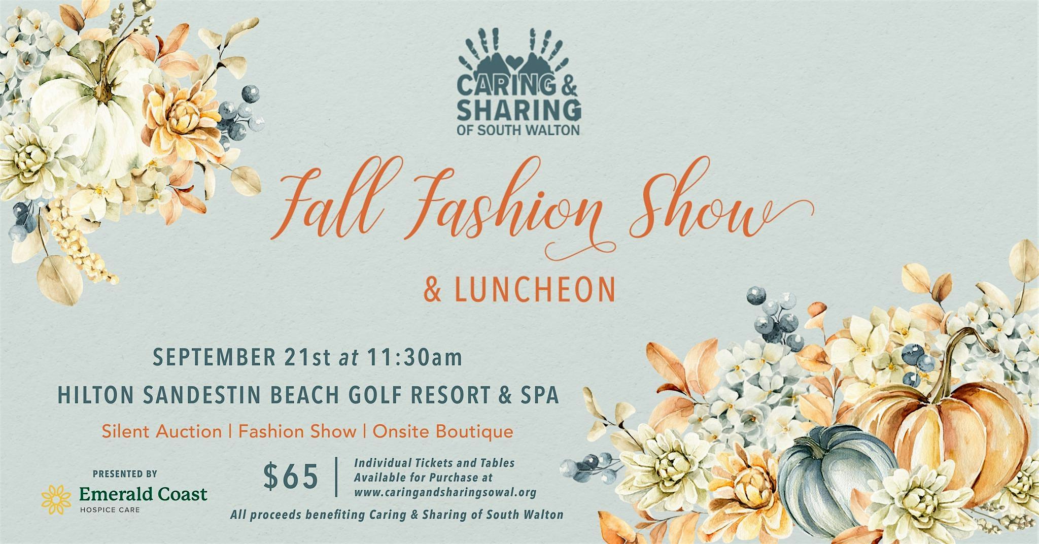 Caring & Sharing Fall Fashion Show 2025 at Hilton Sandestin Beach Golf Resort & Spa – Miramar Beach, FL