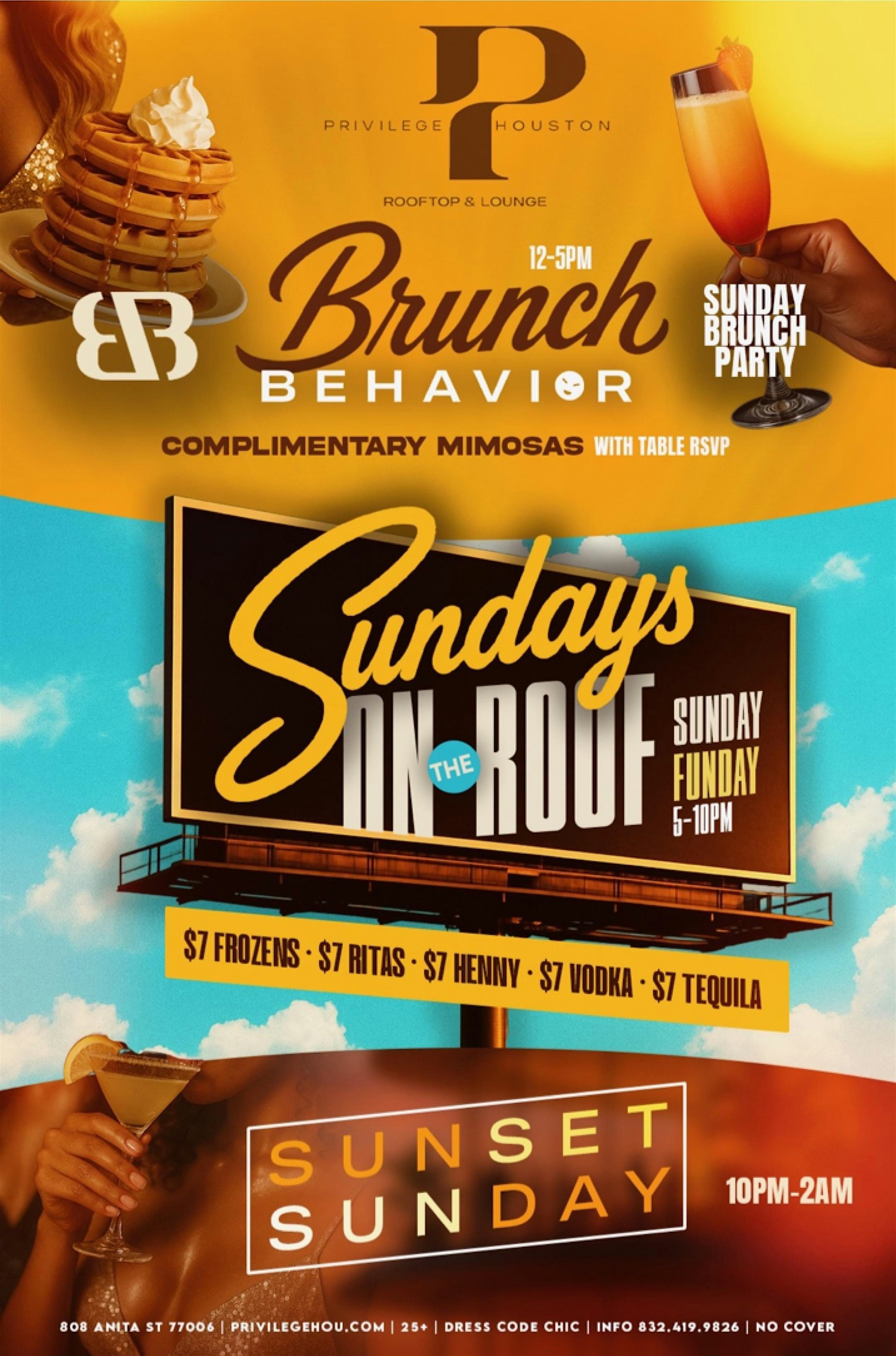 Rooftop SUNDAY FUNDAY at Privilege Rooftop & Lounge – Houston, TX