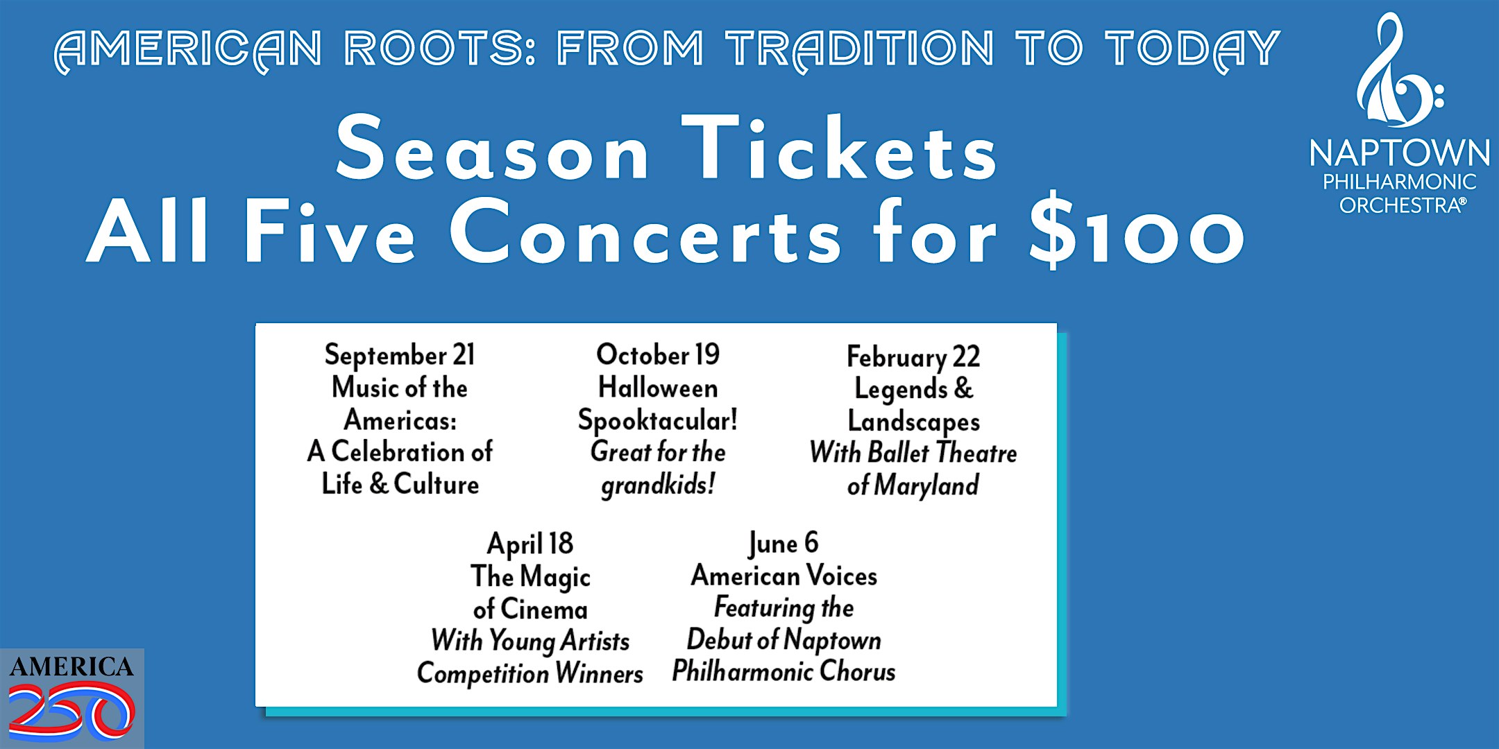 Season Tickets for Naptown Philharmonic’s 2025-2026 Season at Maryland Hall – Annapolis, MD