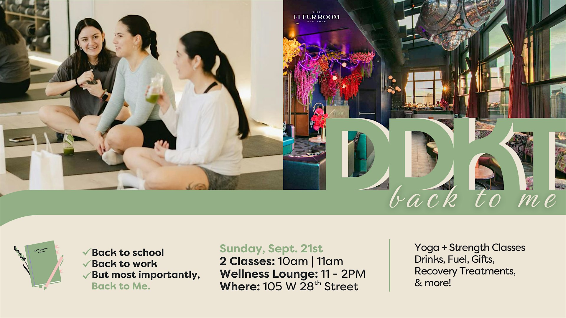“Back to Me” Wellness Event by DDKT Fitness & Wellness at The Fleur Room – New York, NY