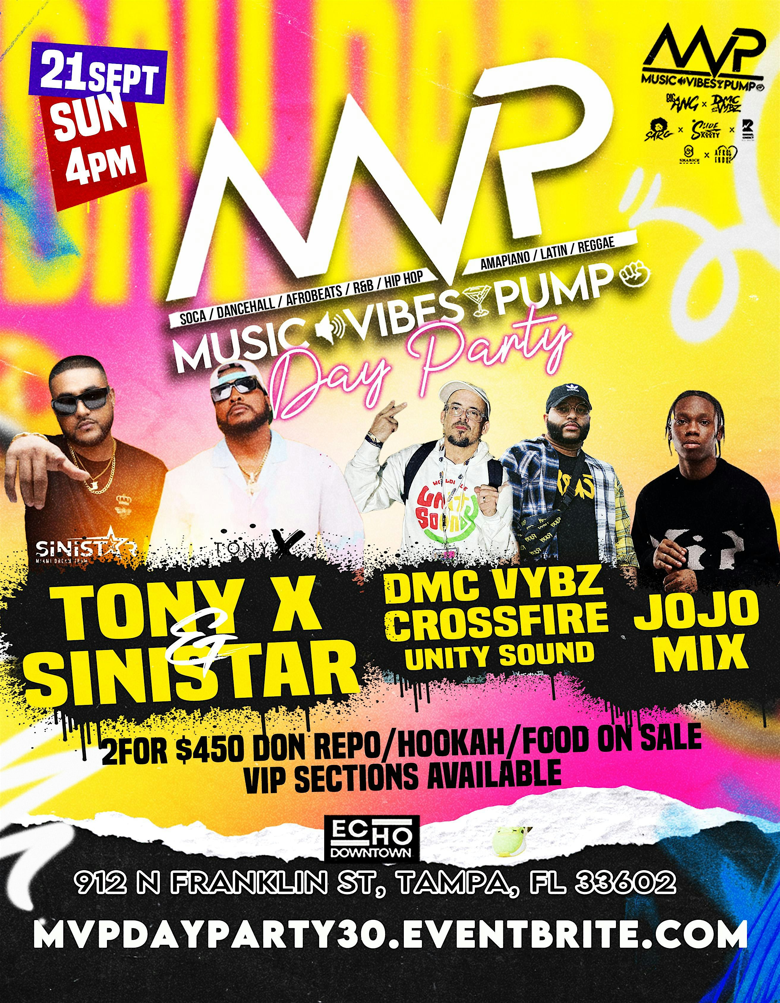 MVP Day Party ft. TONY X & SINISTAR at Echo Downtown – Tampa, FL