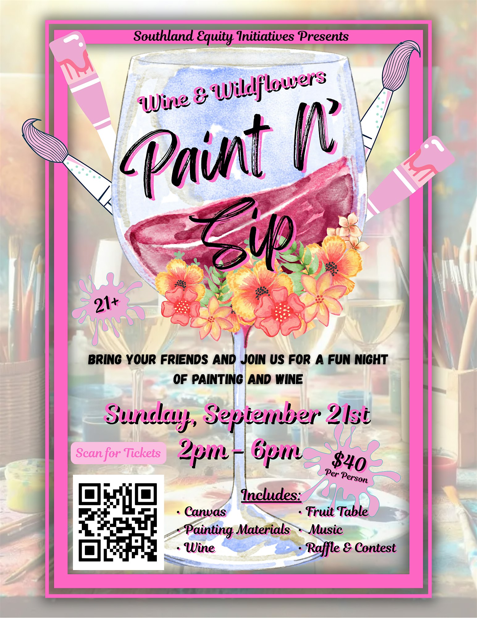 Wine & Wildflowers: Paint N’ Sip at 646 Chicago Rd – Chicago Heights, IL