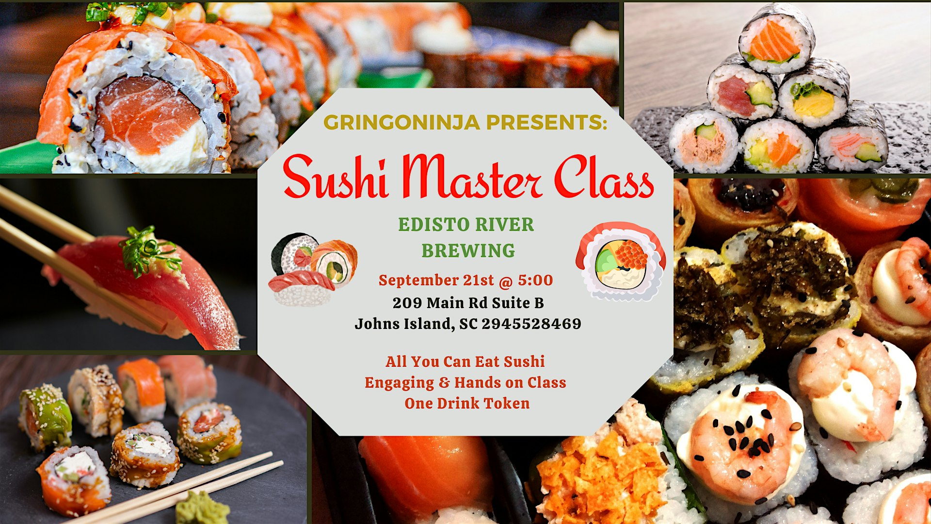 Sushi Master Class at Edisto River Brewing Company Llc – Johns Island, SC