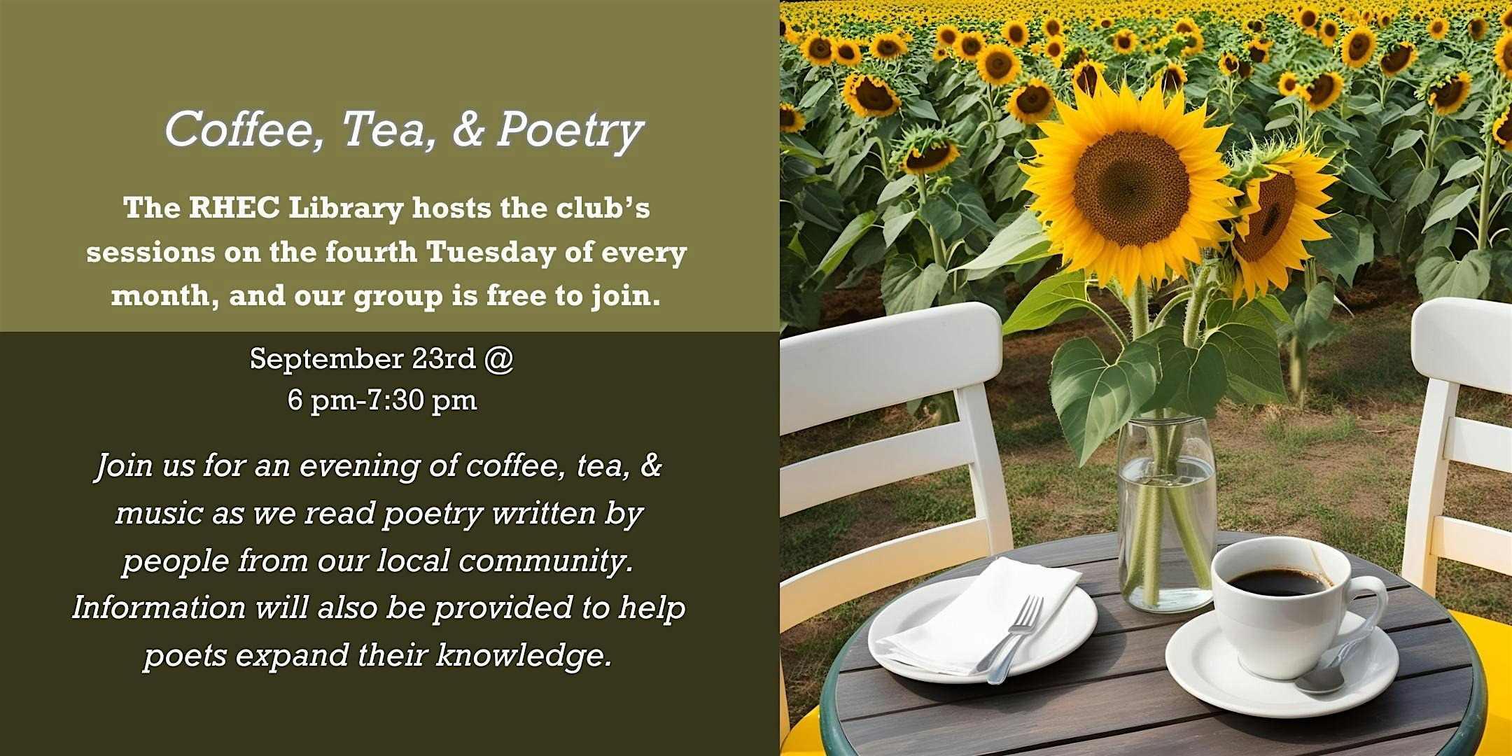 Coffee, Tea, & Poetry at Roanoke Higher Education Center – Roanoke, VA