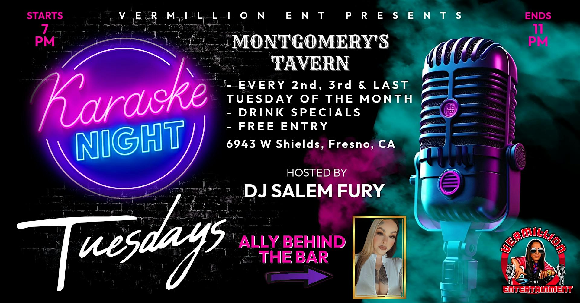 KARAOKE TUESDAYS @ MONTGOMERY’S TAVERN‼️ at Montgomerys Tavern – Fresno, CA