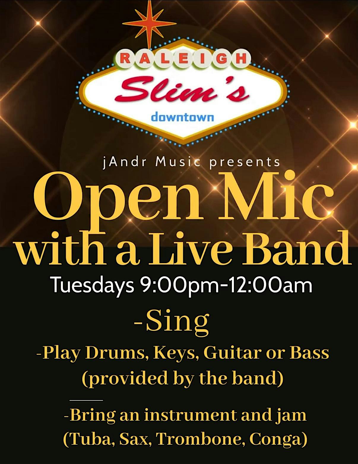 Tuesday Open Mic at Slim’s! at Slim’s Dive Bar – Raleigh, NC