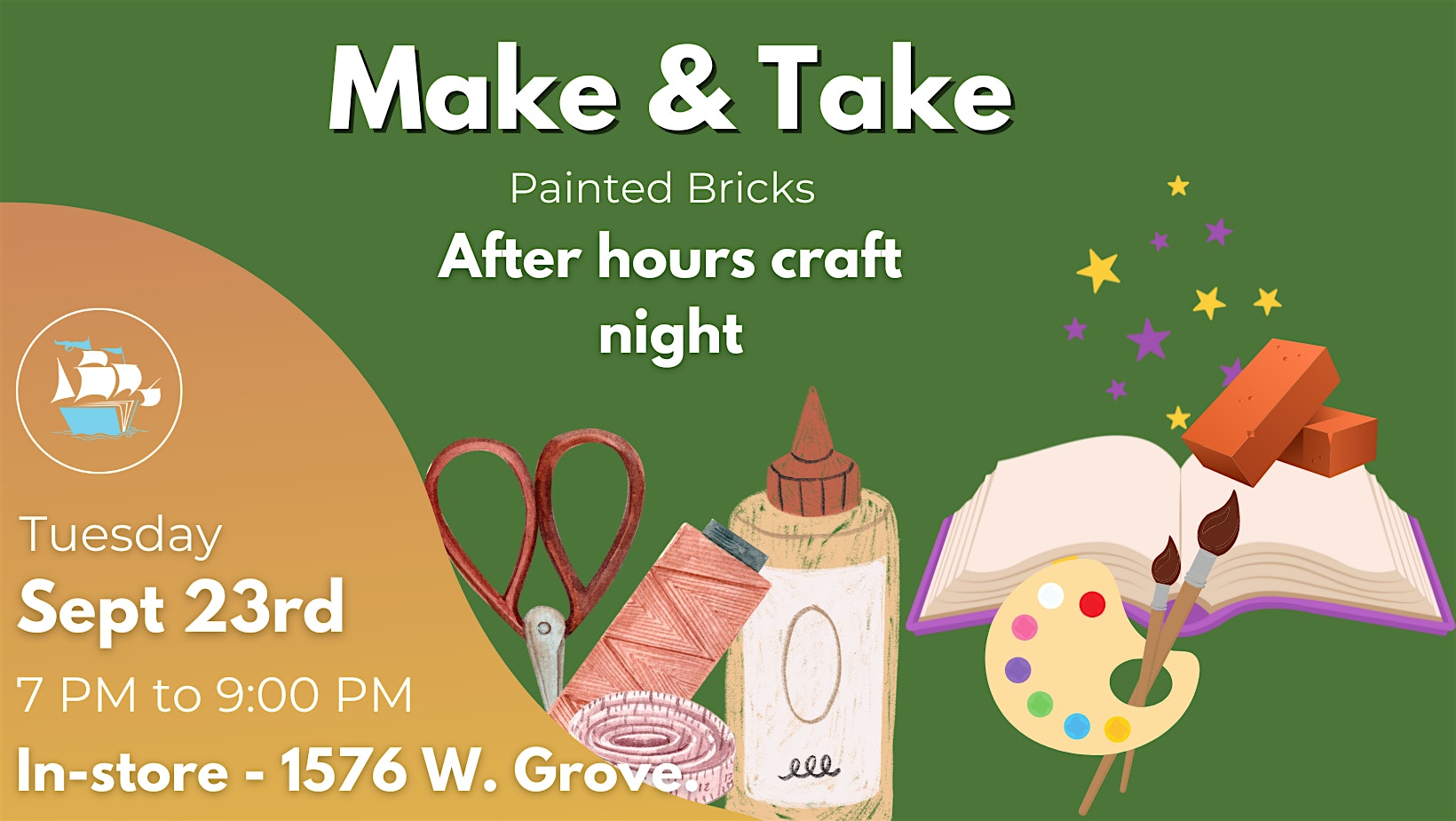 Make & Take Craft Night – Brick Painting at Rediscovered Bookshop – Boise, ID