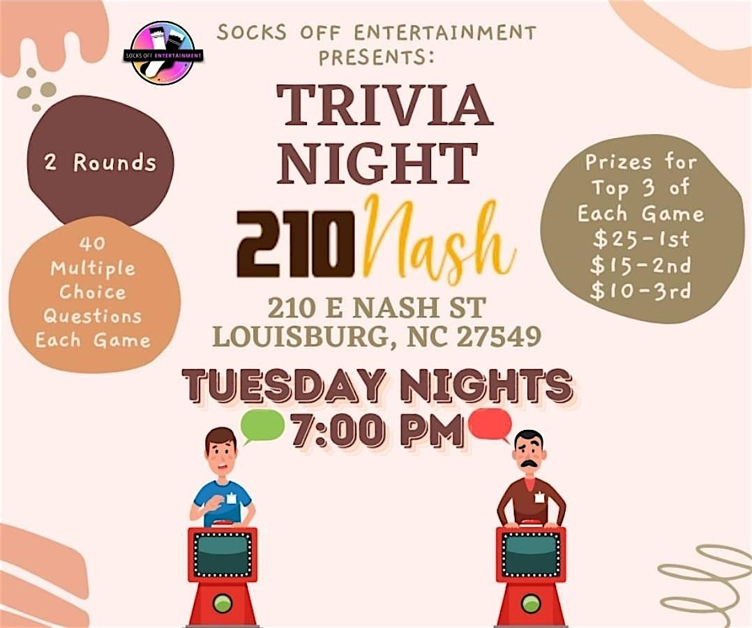 Trivia Night at 210 Nash in Louisburg at 210 E Nash St – Louisburg, NC